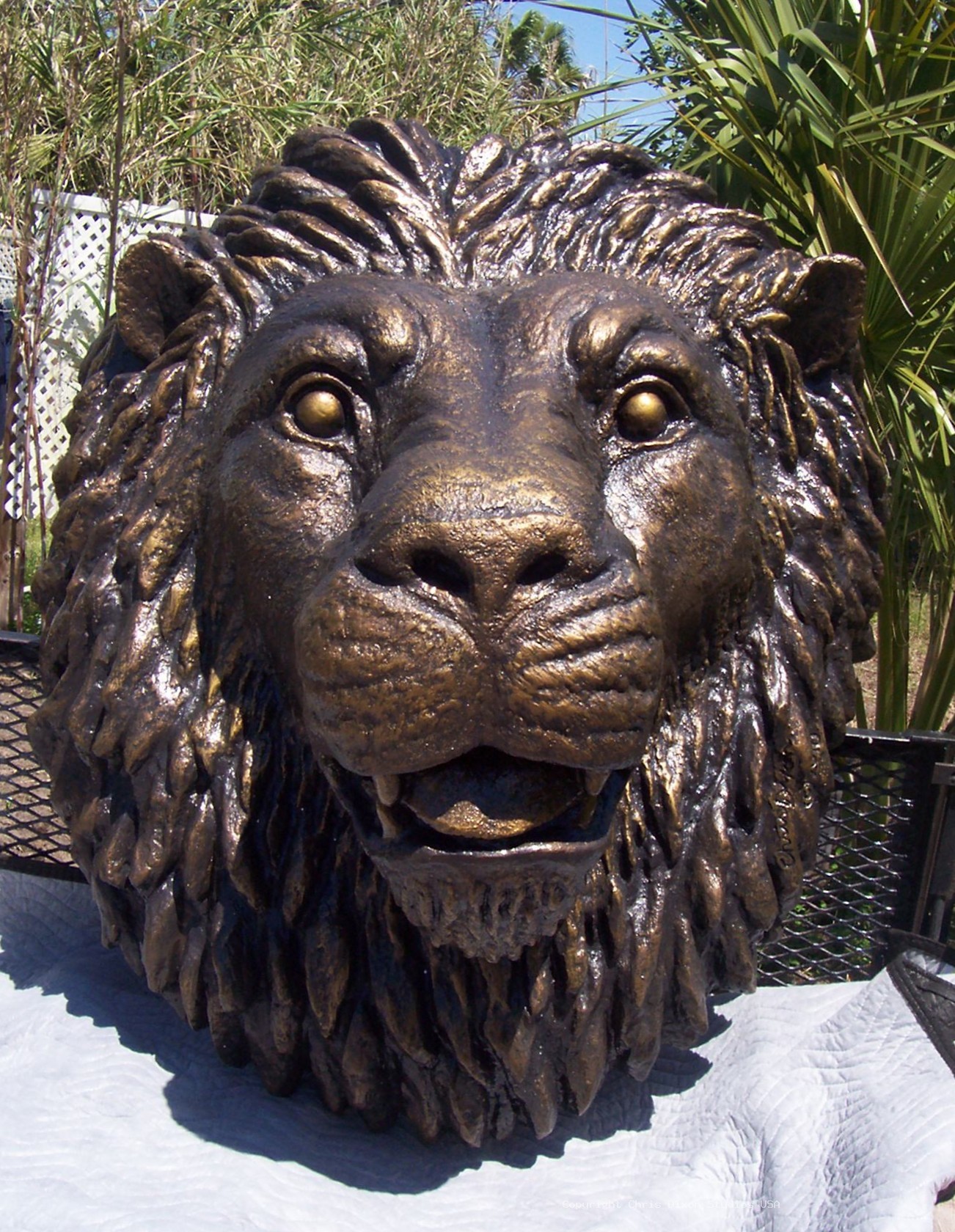 Lion Head 3ft Bronzed73