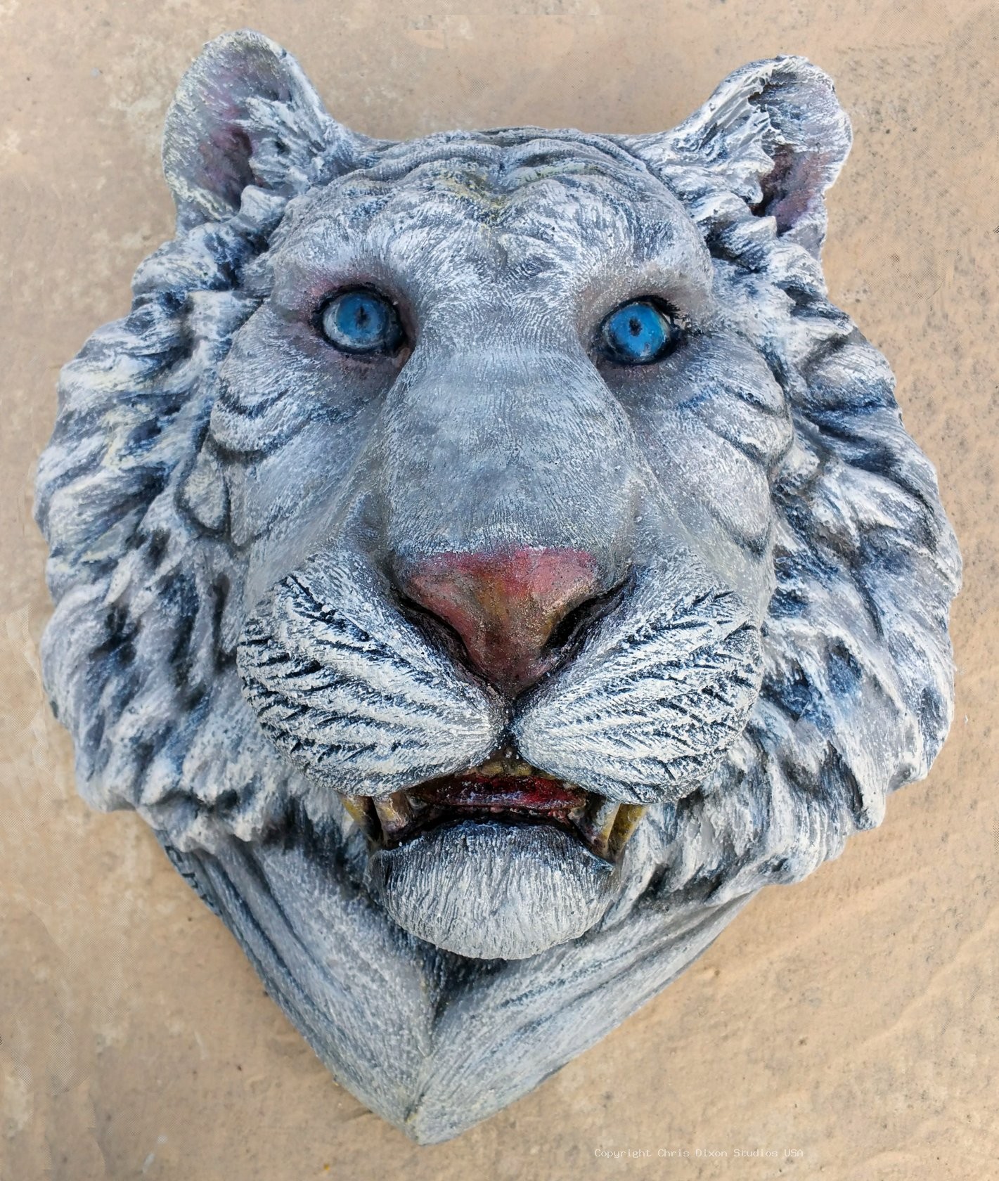 Tiger Head 21x17x14 White800