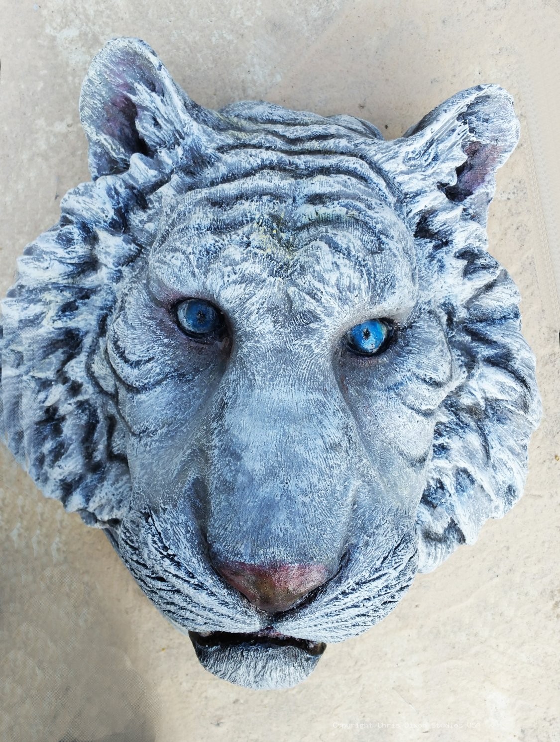 Tiger Head 21x17x14 White821