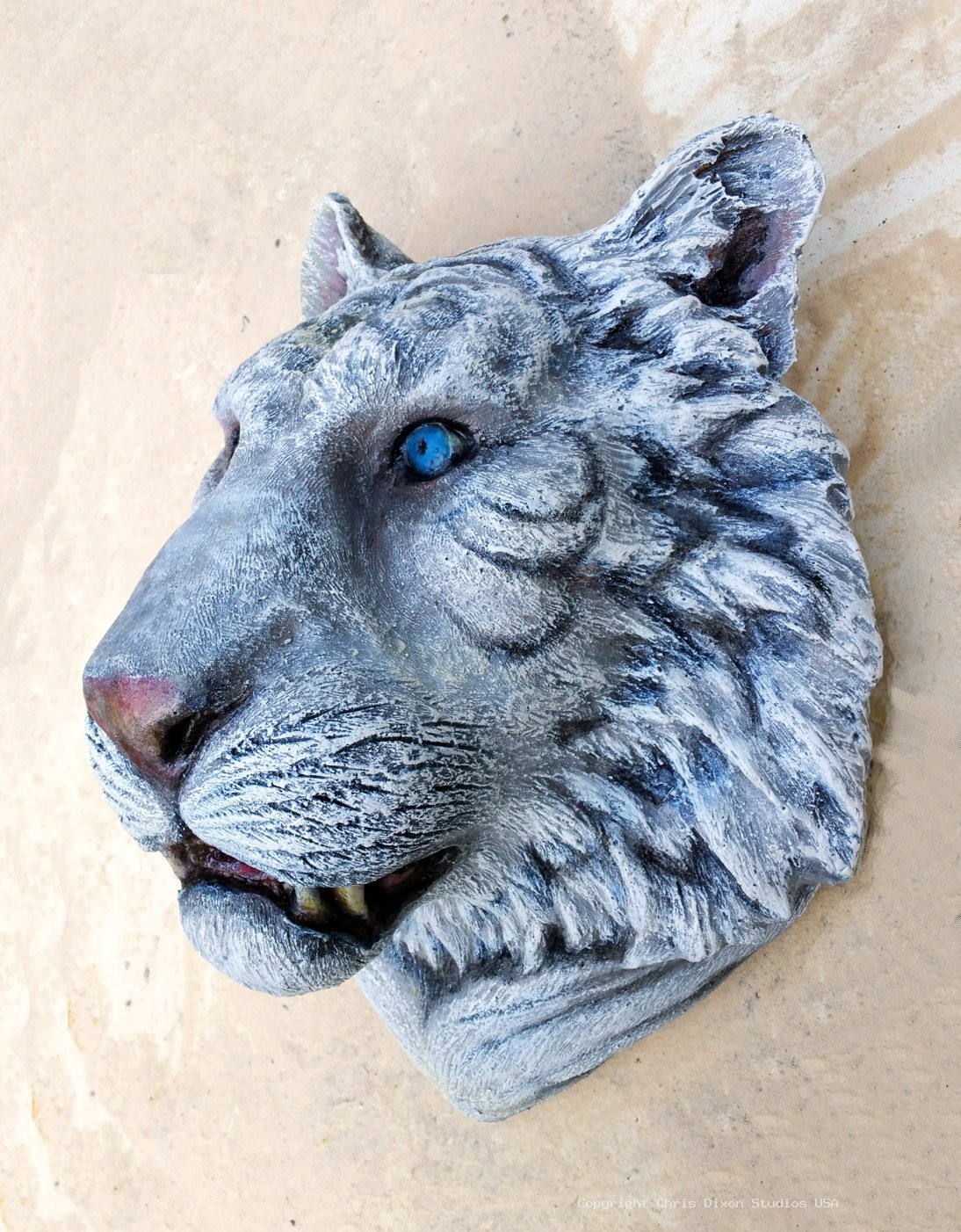 Tiger Head 21x17x14 White918