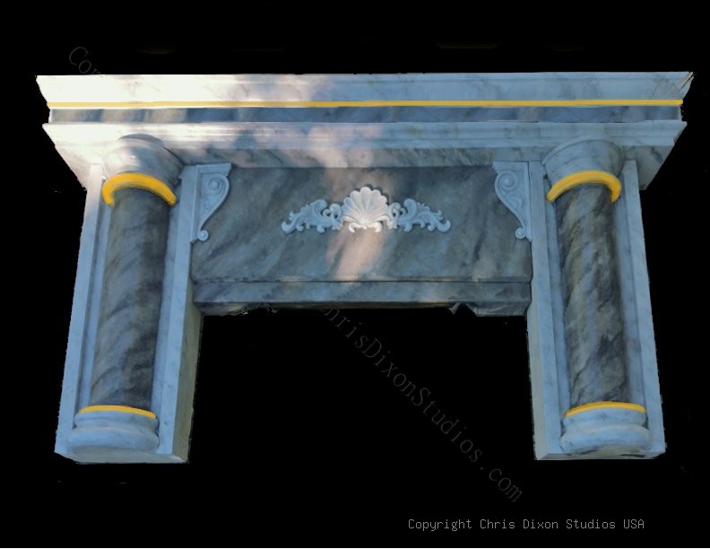 Fireplace Columns Gold GRID