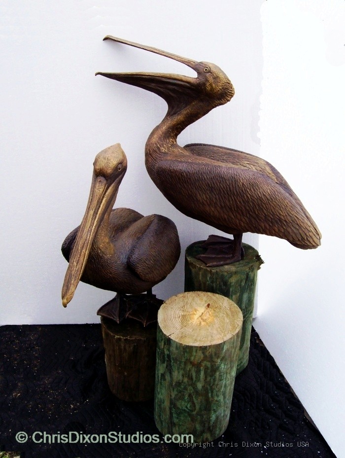 Pelicans Bronze Lifesize26