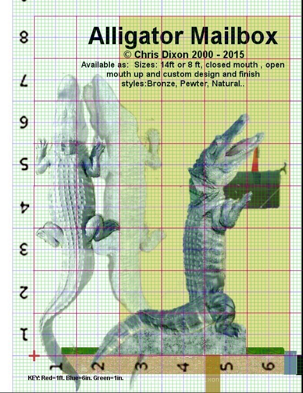 Alligator8ft STANDING MailBox