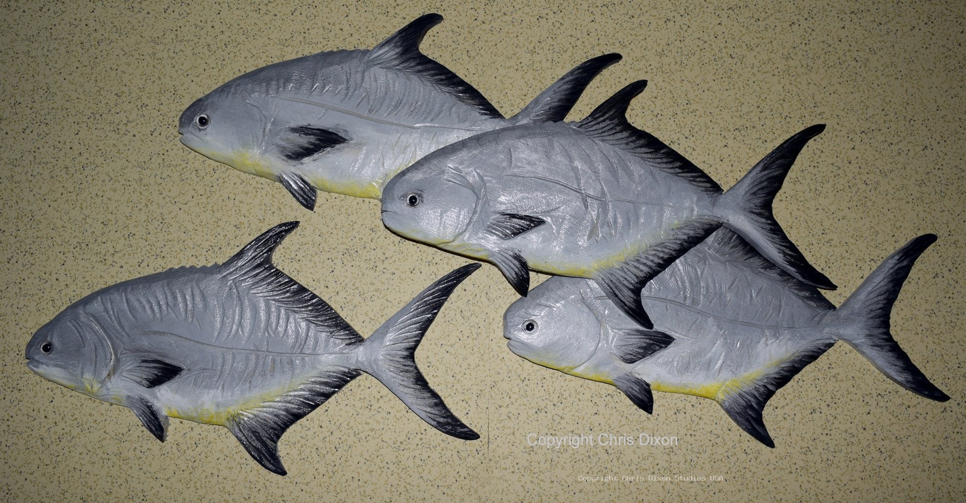 Pompano Fish Wood 16x9 027