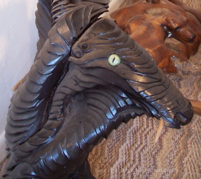 Double Dragon Woodcarving