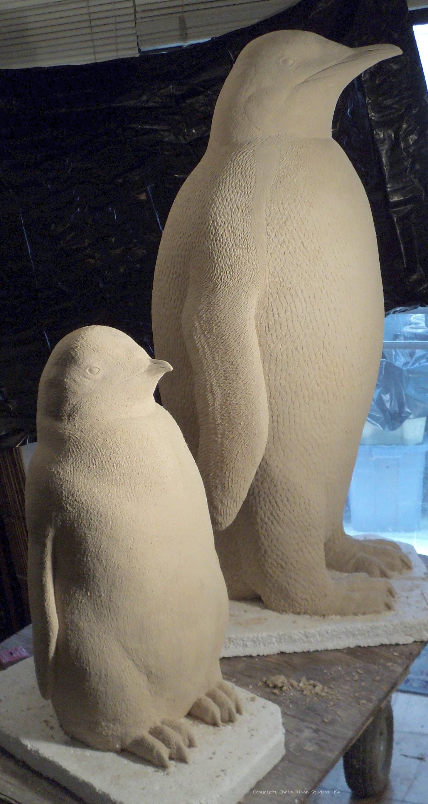Emperor Penguins Carved76