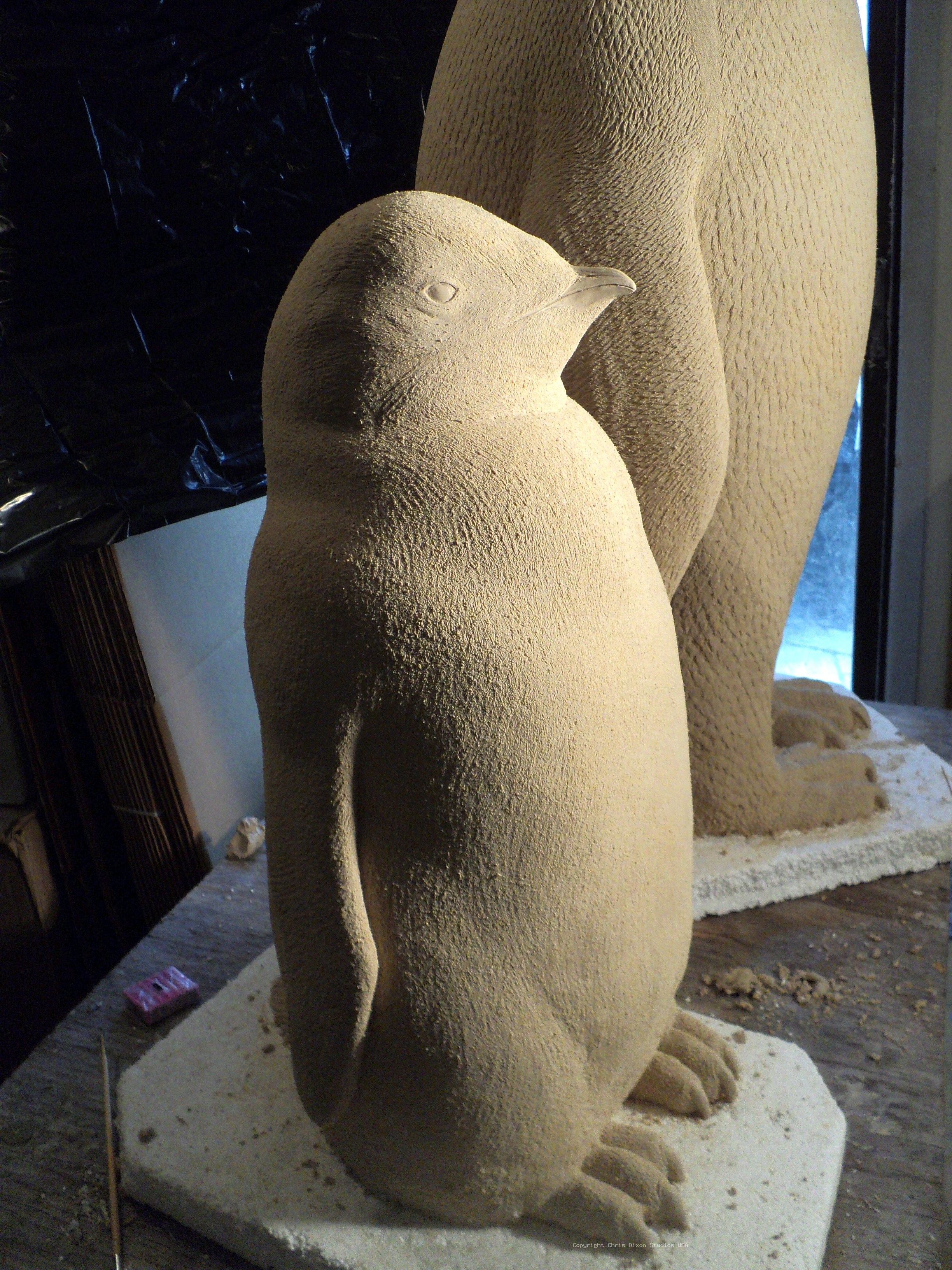 Emperor Penguins Carved77