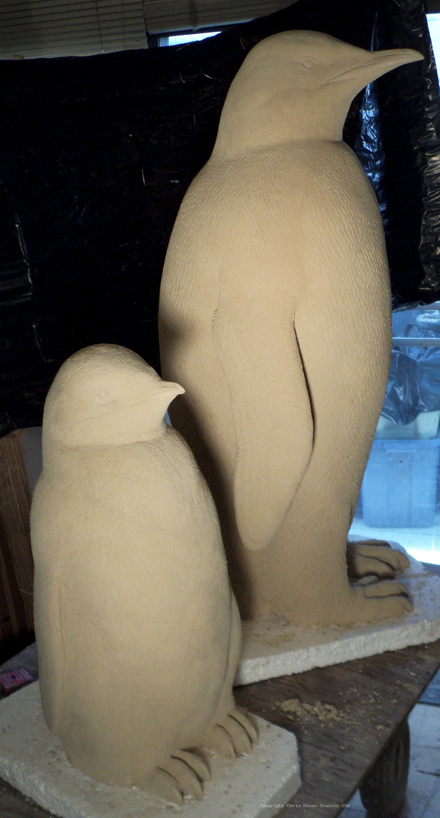 Emperor Penguins Carved85