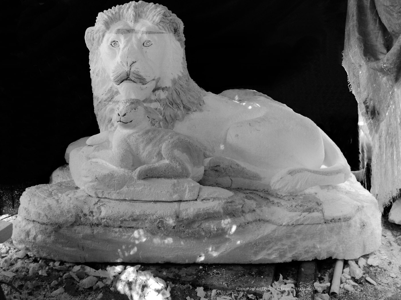 Lion Lamb Carved08