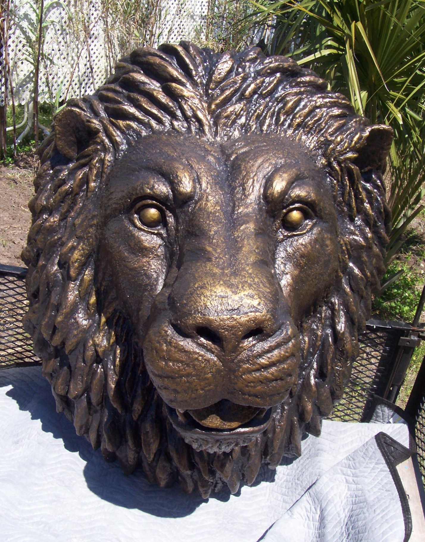 Lion Head 3ft Bronzed72