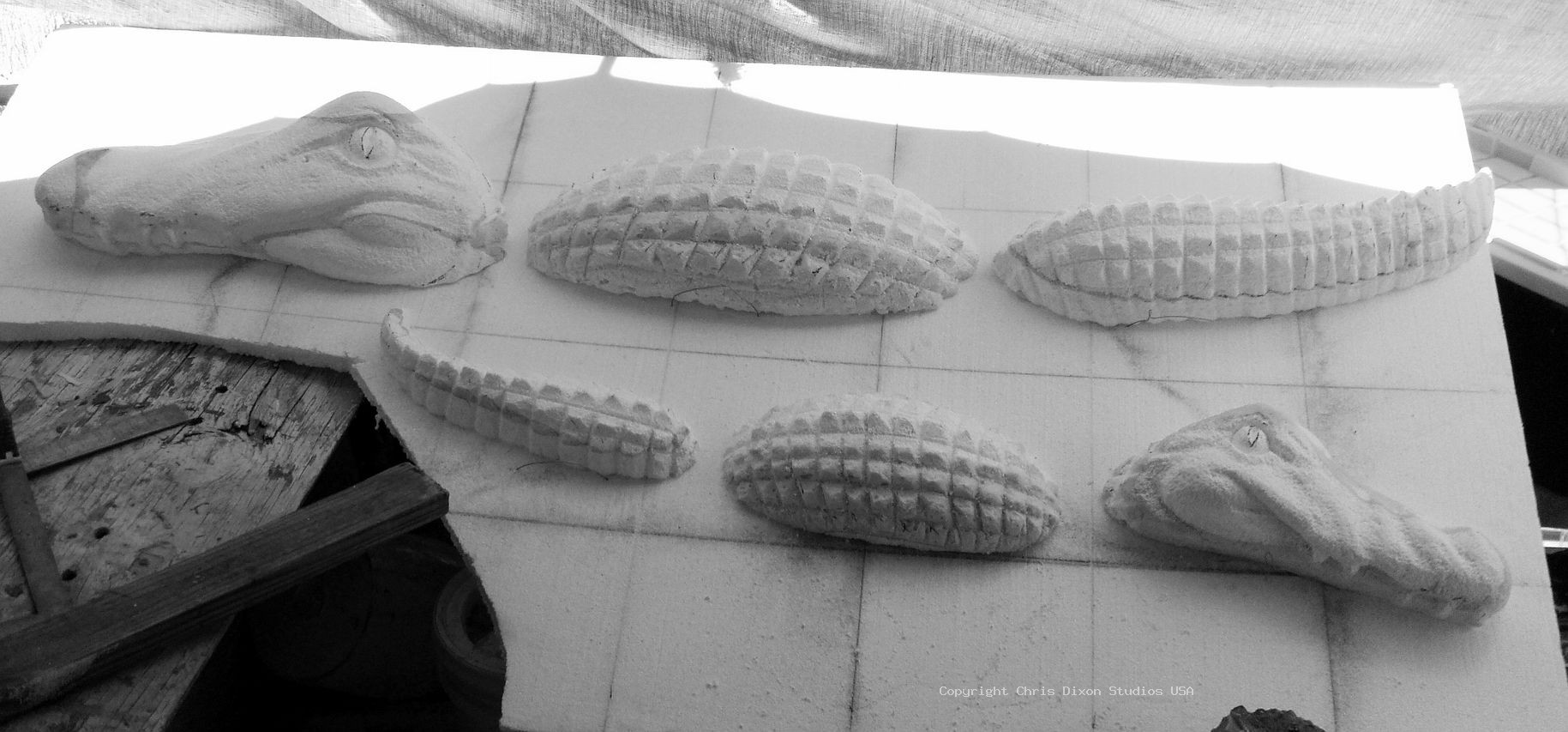 Alligator Wall Carved 002