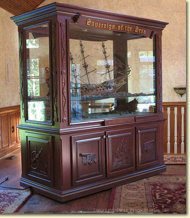 Custom Display Cabinet Ship Model