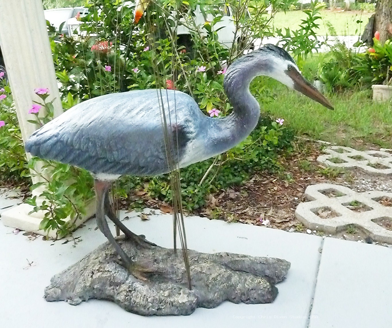 Great Blue Heron Sculpture27x9x24in 317