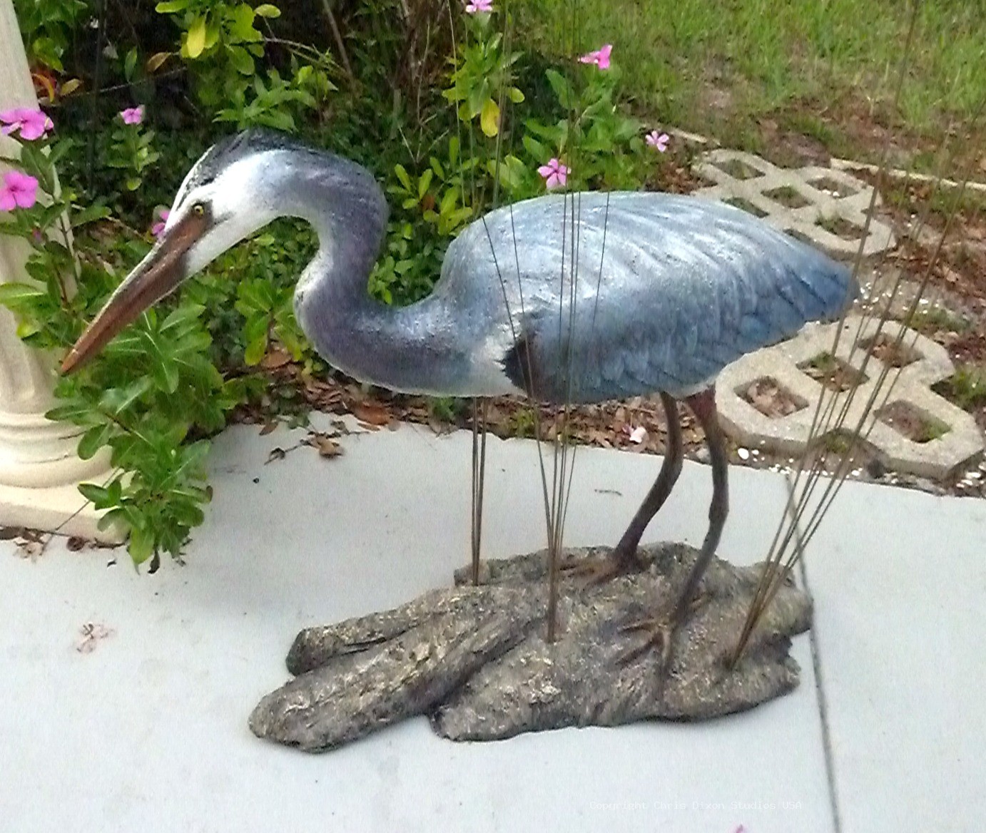 Great Blue Heron Sculpture27x9x24in 319