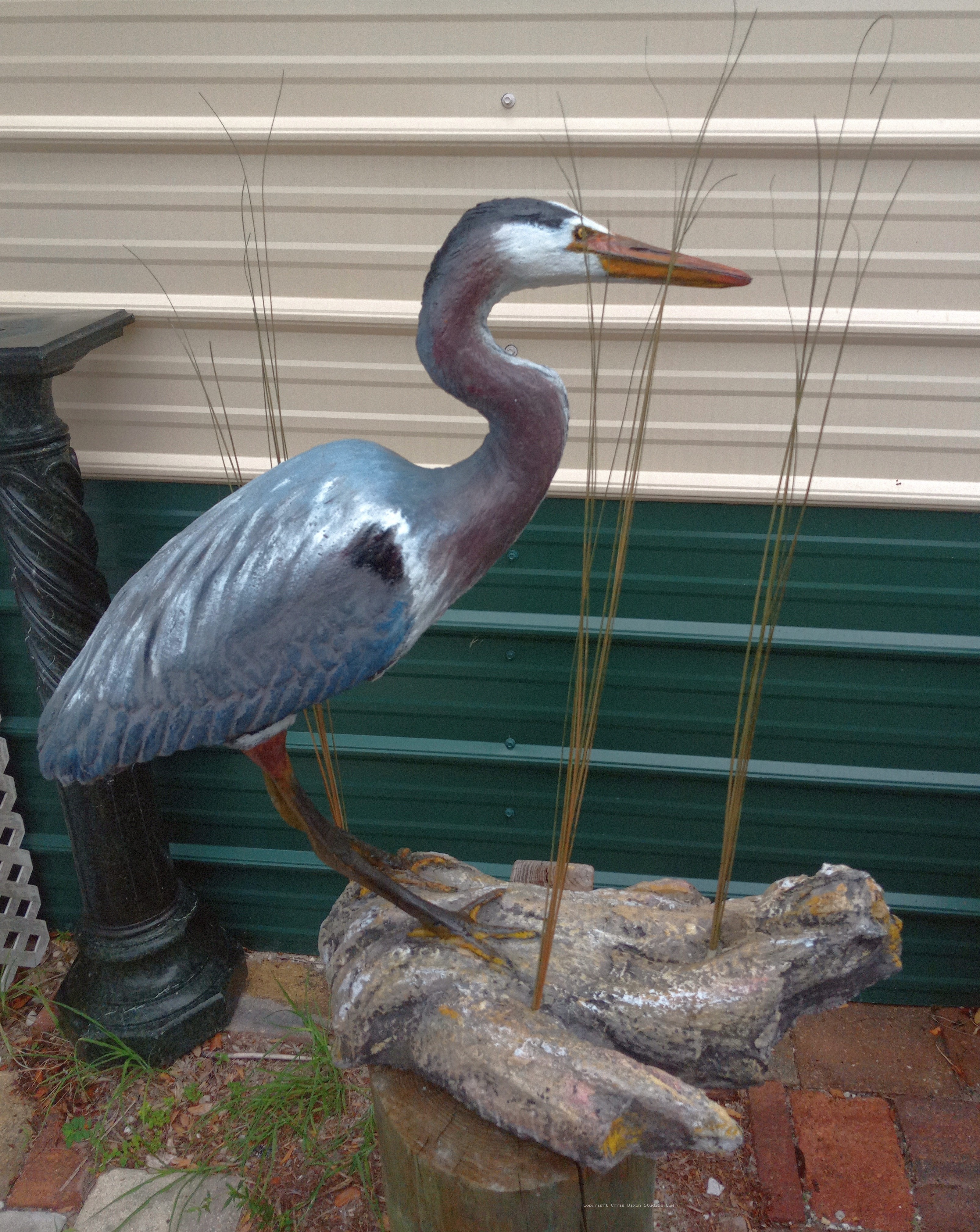 Great Blue Heron Sculpture29in 208