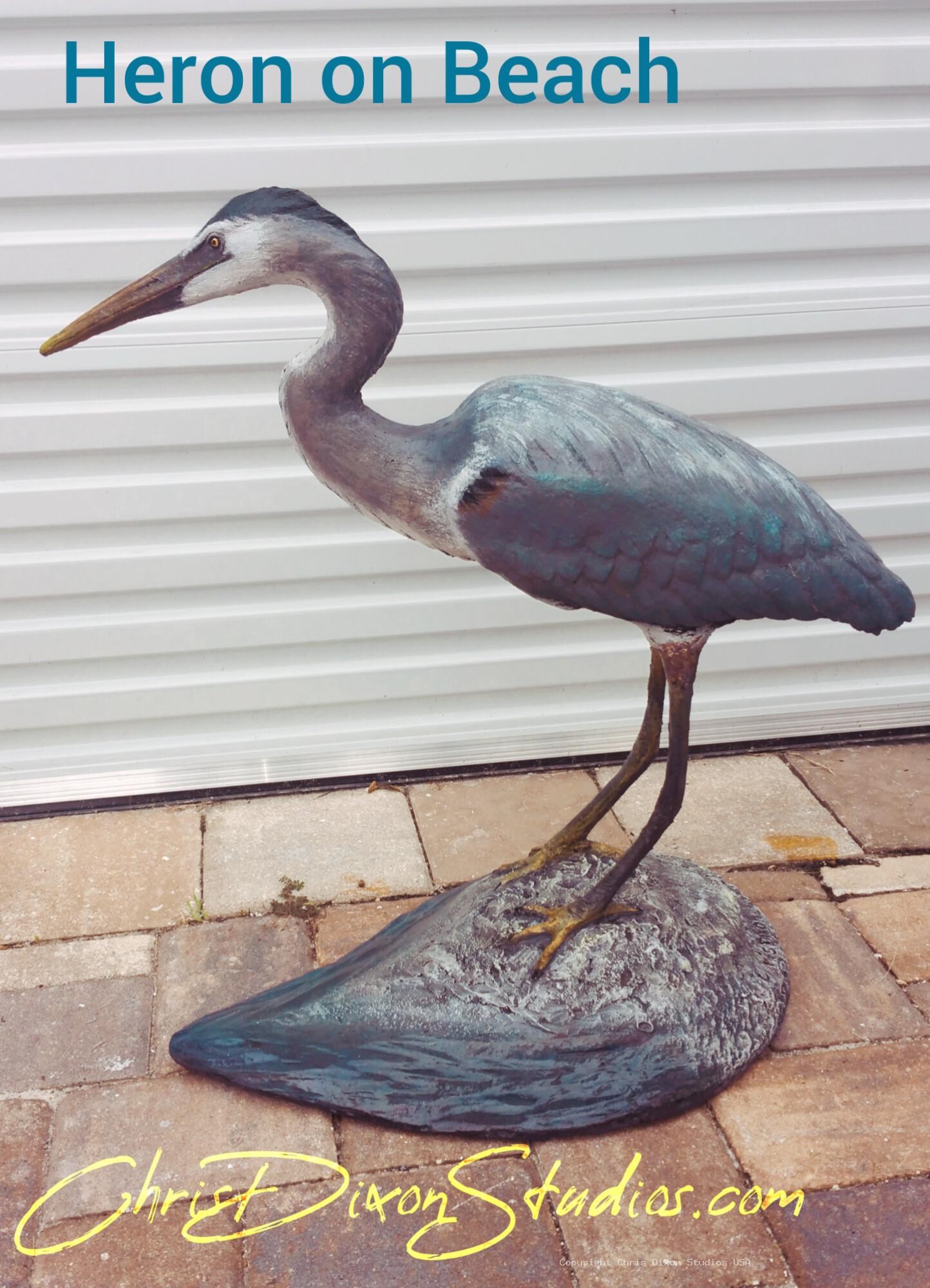 Heron On Beach 29in 5971